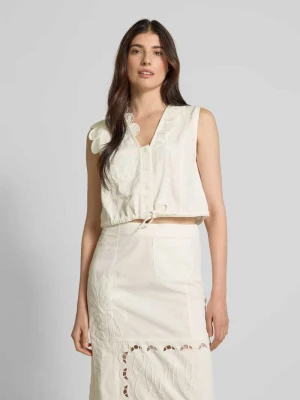 Top bluzkowy o kroju regular fit z dekoltem w serek model ‘Elements’ Stella Nova