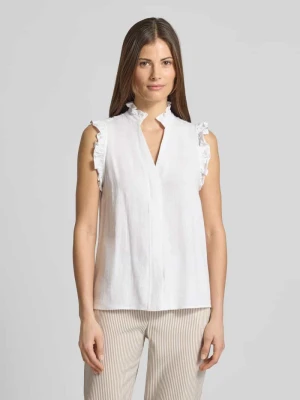 Top bluzkowy o kroju regular fit z dodatkiem lnu model 'VIVA' Selected Femme