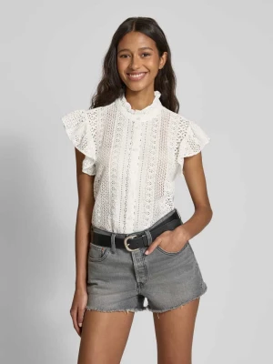 Top bluzkowy o kroju regular fit z koronki model ‘GABINA’ Only