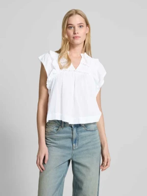 Top bluzkowy o kroju regular fit z krótkim rękawem model ‘Jayla’ NEO NOIR