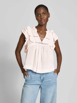 Top bluzkowy o kroju regular fit z krótkim rękawem model ‘Jayla’ NEO NOIR