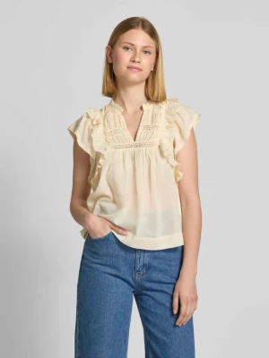Top bluzkowy o kroju regular fit z krótkim rękawem model ‘Jayla’ NEO NOIR