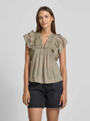 Top bluzkowy o kroju regular fit z krótkim rękawem model ‘Jayla’ NEO NOIR