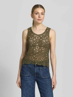 Top bluzkowy o kroju regular fit z mieszanki bawełny model 'ELSA' Vero Moda