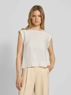 Top bluzkowy o kroju regular fit z mieszanki cupro i wiskozy model ‘IRNETTE’ Boss Biały
