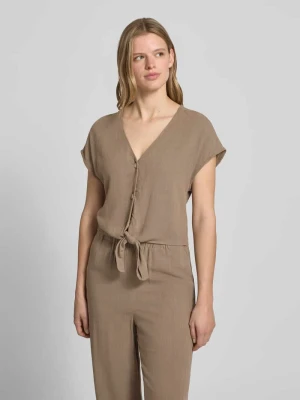 Top bluzkowy o kroju regular fit z mieszanki wiskozy i lnu model 'SIESTA' Only