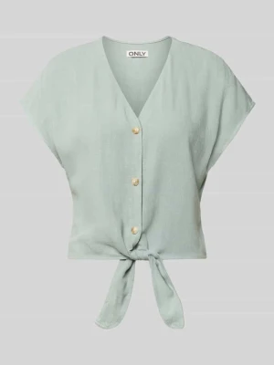 Top bluzkowy o kroju regular fit z mieszanki wiskozy i lnu model 'SIESTA' Only