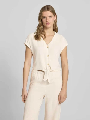 Top bluzkowy o kroju regular fit z mieszanki wiskozy i lnu model 'SIESTA' Only