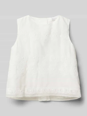 Top bluzkowy o kroju regular fit z obszyciem z koronki Weise