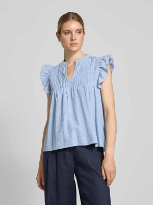 Top bluzkowy o kroju regular fit z plisami model ‘Gemala’ MbyM