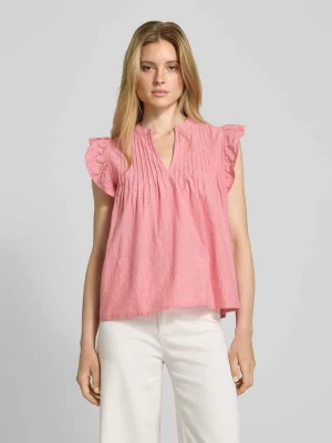 Top bluzkowy o kroju regular fit z plisami model ‘Gemala’ MbyM