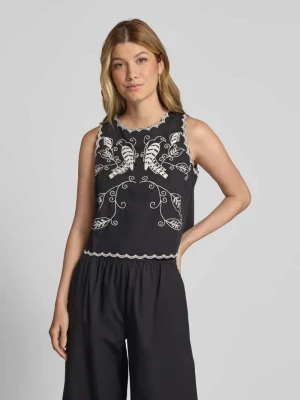 Top bluzkowy o kroju regular fit z wyhaftowanym motywem Jake*s Collection