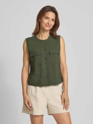 Top bluzkowy o kroju regular fit ze kieszeniami z patką na piersi JAKE*S STUDIO WOMAN