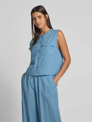 Top bluzkowy o kroju regular fit ze kieszeniami z patką na piersi Jake*s Studio Women