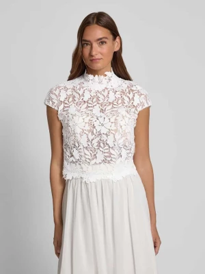 Top bluzkowy o kroju regular fit ze stójką luxuar