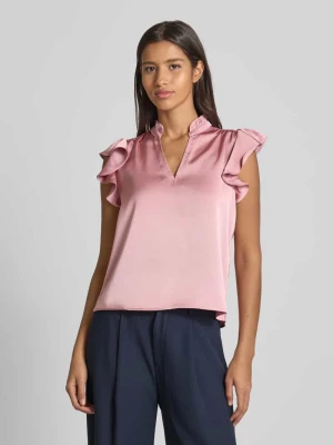 Top bluzkowy o kroju regular fit ze stójką model ‘Stella’ NEO NOIR