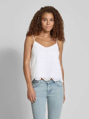 Top bluzkowy o kroju relaxed fit z czystej bawełny model ‘VILDE’ Pieces