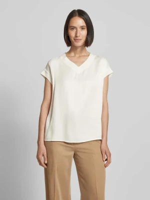 Top bluzkowy o kroju relaxed fit z dekoltem w serek MORE & MORE