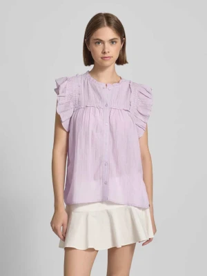 Top bluzkowy o kroju relaxed fit z mieszanki bawełny i wiskozy model ‘LIBBY’ Pepe Jeans
