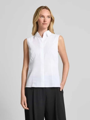 Top bluzkowy o kroju slim fit z wykładanym kołnierzem model ‘Bashiva’ Boss