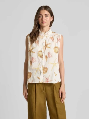 Top bluzkowy z bawełny ze stójką Emily Van den Bergh