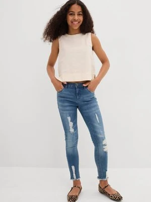 Top bluzkowy z chłodzącego materiału z lnem bonprix