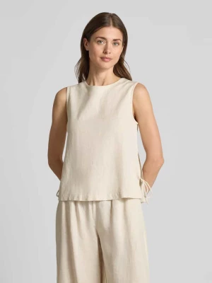 Top bluzkowy z dodatkiem lnu z bocznym wiązaniem Vila