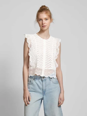 Top bluzkowy z koronką szydełkową model ‘KARISMA’ Pieces