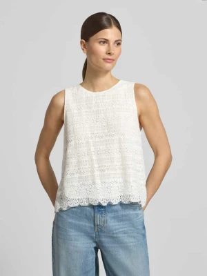 Top bluzkowy z koronki z okrągłym dekoltem comma