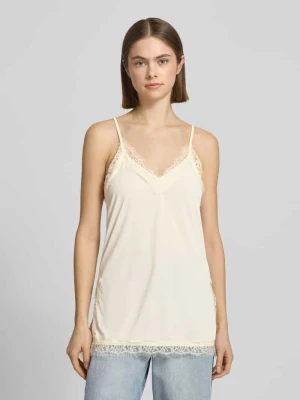 Top bluzkowy z koronkowym wykończeniem i ramiączkami spaghetti Gina Tricot