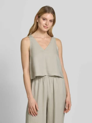Top bluzkowy z lnu z dekoltem w serek curated by Anna Schürrle Style Icon Collection