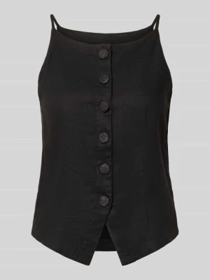 Top bluzkowy z mieszanka lnu i wiskozy model 'LINNO' Ichi