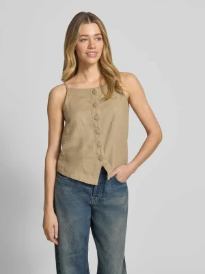 Top bluzkowy z mieszanka lnu i wiskozy model 'LINNO' Ichi