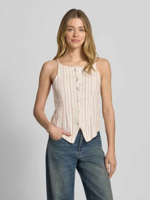 Top bluzkowy z mieszanka lnu i wiskozy model 'LINNO' Ichi