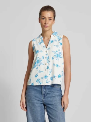Top bluzkowy z mieszanki wiskozy i lnu model ‘FREJ’ Vero Moda