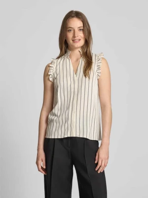 Top bluzkowy z mieszanki wiskozy i lnu model ‘VIVA’ Selected Femme