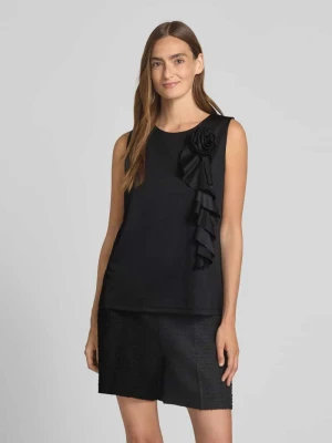 Top bluzkowy z ozdobnym obszyciem MORE & MORE