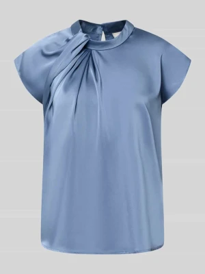 Top bluzkowy z satyny z detalem w postaci węzła model 'Fleur Drapy' NEO NOIR