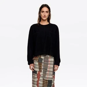 Top boxy krótki wełna czarny BIMBA Y LOLA