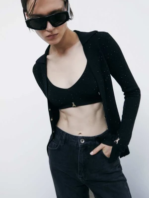 Top-bra z dzianiny z kryształkami PATRIZIA PEPE