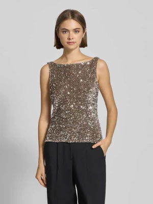 Top cekinowy o kroju regular fit z aksamitu model ‘KAM’ Pieces