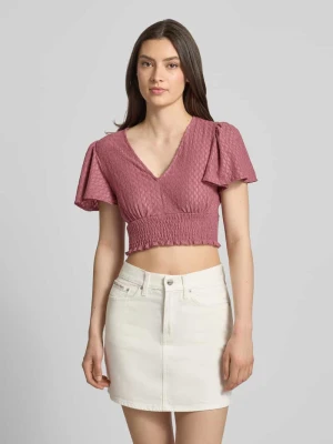 Top crop o kroju regular fit z fakturowanym wzorem model 'HANNAH' Only
