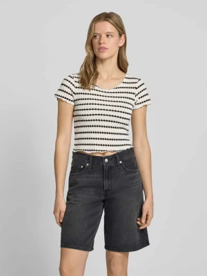 Top crop o kroju slim fit z dodatkiem bawełny model 'EVA LIFE' Only