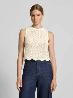 Top crop o kroju slim fit z mieszanki bawełny Tom Tailor Biały