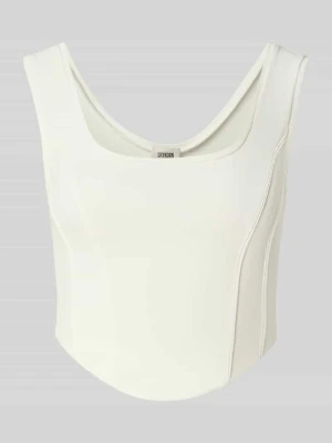 Top crop z okrągłym dekoltem model 'AGAPA' drykorn