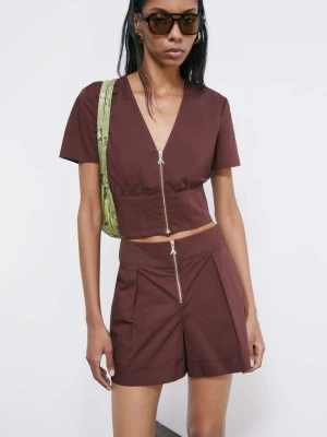 Top cropped z zamkiem PATRIZIA PEPE