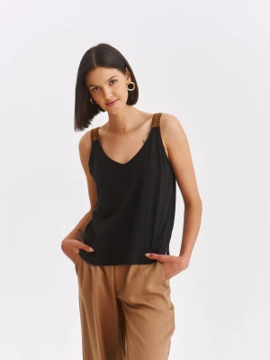 Top damski czarny - SPO6226CA t-shirt bez rękawów - TOP SECRET - Odzieżowy sklep internetowy TOP SECRET