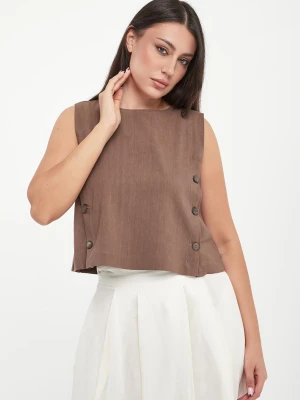 Zdjęcie produktu Top damski lniany Unione MARELLA MONOCHROME