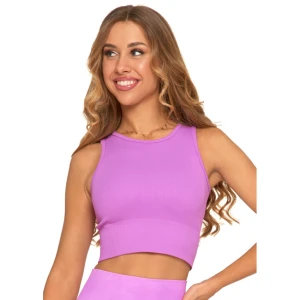 Top damski Moraj, krótki z gumką sportowy, różowy, BD2300-005