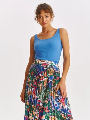 Top damski niebieski - DPO0424NI t-shirt bez rękawów - DRYWASH - Odzieżowy sklep internetowy TOP SECRET